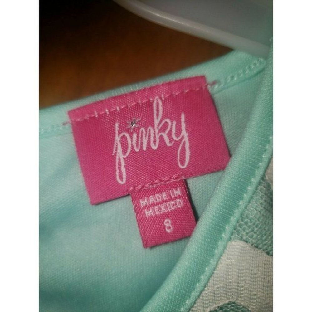 Pinky Combo Shirt and Skirt Set Girl's Sea foam Green Zig Zag Size 8 - Picture 4 of 5